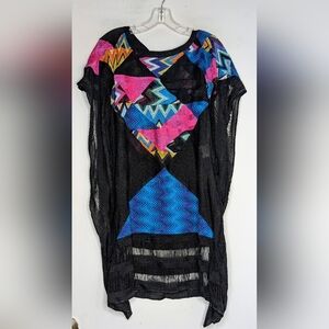 Missoni Black Multicolor Geometric Swim Coverup